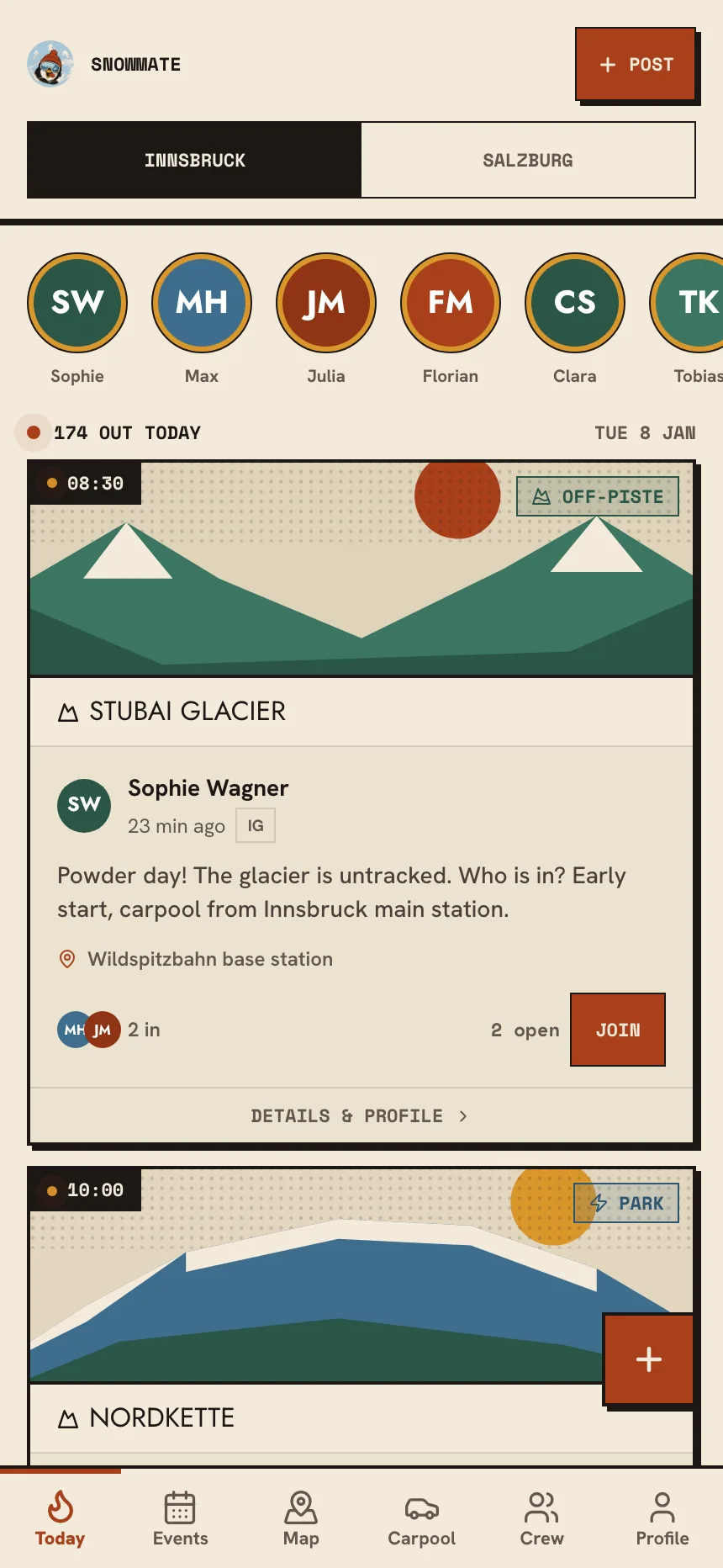 Pistl Feed screen